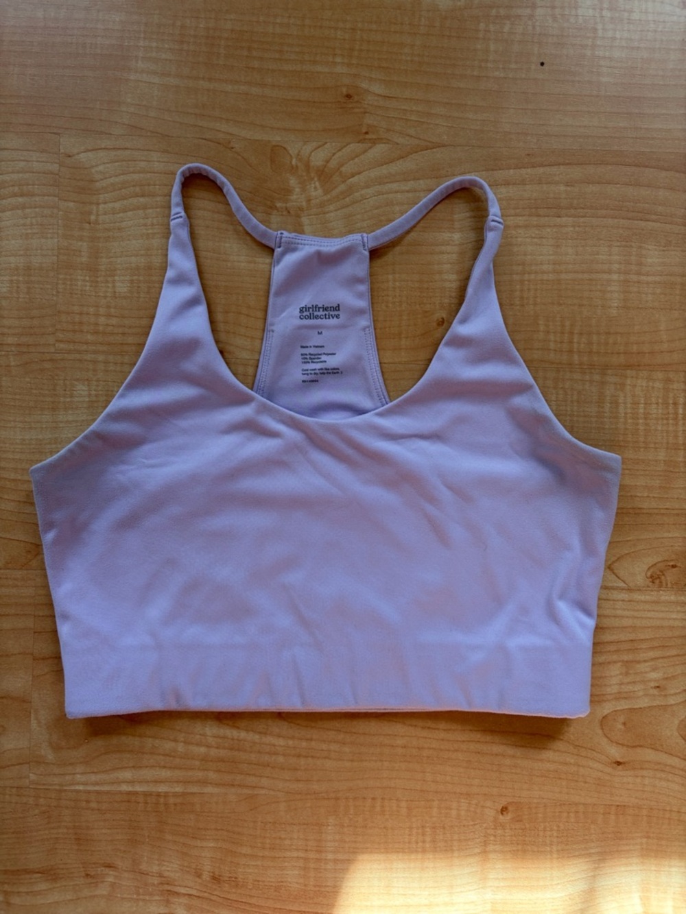 girlfriend collective Pastel Lavender Racerback Sports Bra